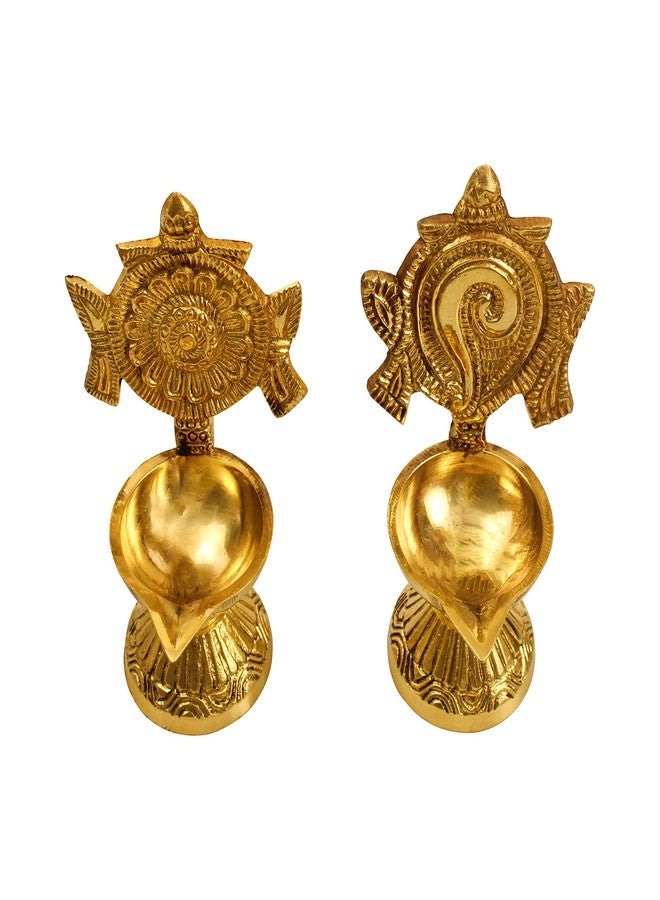 Spillbox ضياء نحاسية لبوجا|بوجا آرتي| مجموعة ديفيا مانجالا فيلاككو| فيشنو شقرا ديا|آرتي ديباك ديبام مصباح زيت للمنزل معبد بوجا مقالات ديكور هدايا - مجموعة شانكو شقرا فيلاككو - Image 5